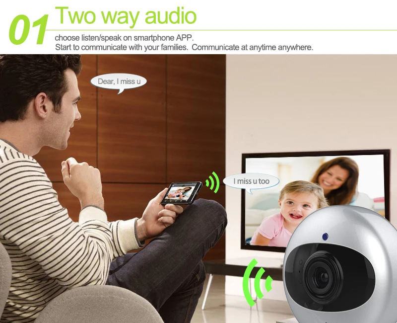 Happyegg HD экшн-камера с Wi-Fi 12" IP Камера Беспроводной 720P Smart Видеоняни и радионяни сети домашняя защита с мобильным пультом управления, Камера Видеоняни и Радионяни