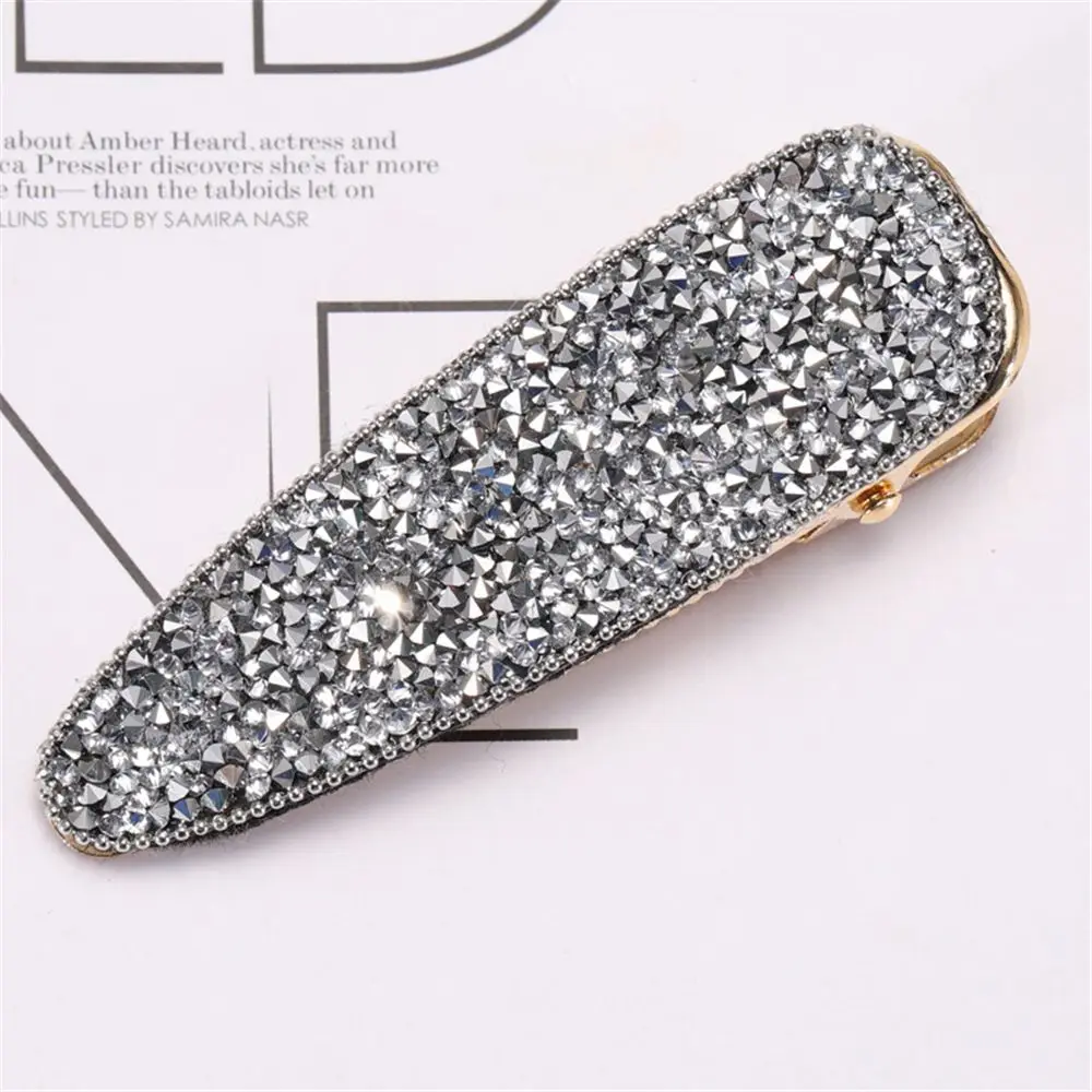 

1Pcs Women Shining Crystal Rhinestone Hairpins Barrettes Girl Kids Cute Geometric Hair Clips Seed Beads Hairgrip Hair Accessorie