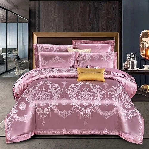 bedding set 10 4 шт., роскошный Шелковый сатиновый Комплект постельного белья премиум класса, постельное белье King queen, простыня, простыня, набор пододеяльников, Комплект постельного белья, наволочки - Цвет: bedding set 10