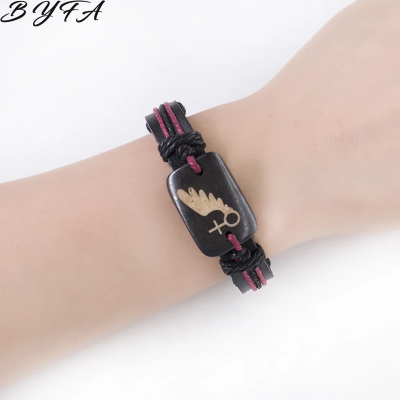 1pc Fashion Handmade Retro Angel Wings Bracelet Love Couple Leather Woven Bone Vintage Punk Valentine's Day|Браслеты с шармами| |