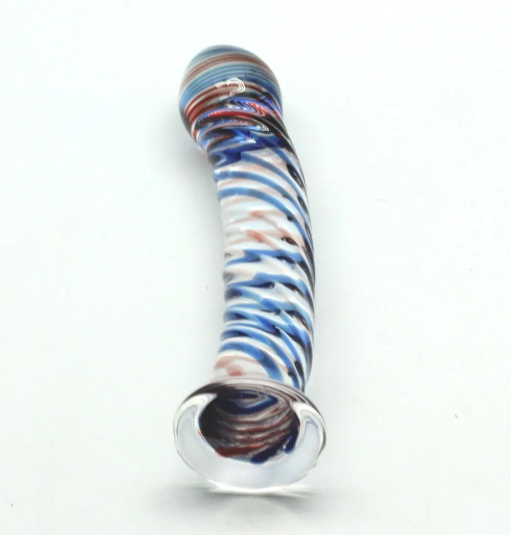 big Colorful Spiral glass dildo super touching feeling sex toys fake penis wand Masturbation toy device | Красота и здоровье