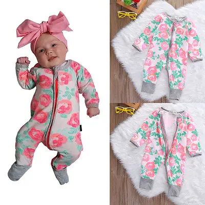 2016 г. новые зимние комбинезоны на молнии с длинными рукавами и цветочным принтом