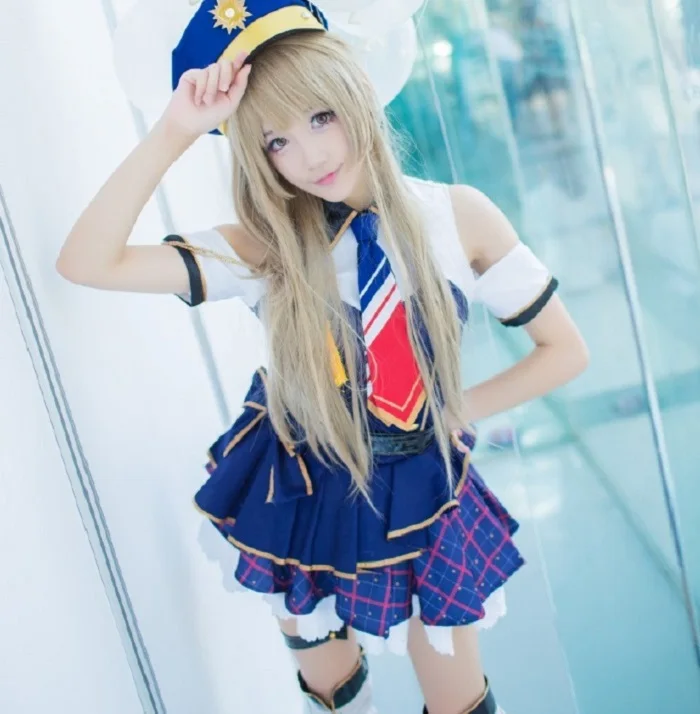 Lovelive/Love Live! Школьный идол проект Kotori Minami Косплей синее платье Пробуждение