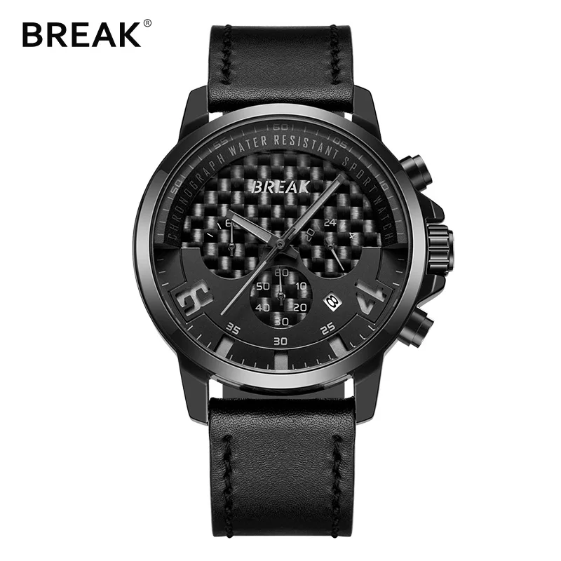 Часы хронограф мужские Кварцевые водонепроницаемые с сетчатым