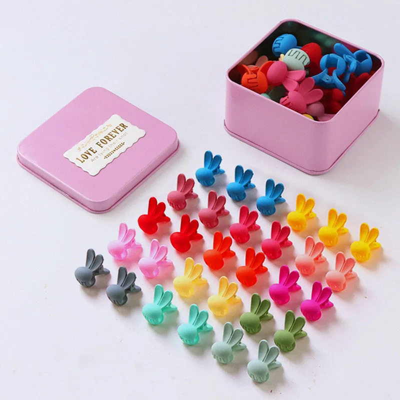 30pcs MIXIU 30/50 шт Мультяшные коготь волос заколка для волос зажим для маленьких девочек Мини», «Медведь», «кролик», «Сердечная шпилька для волос Инструменты для укладки волос Корея аксессуары для ванной комнаты - Цвет: 30pcs