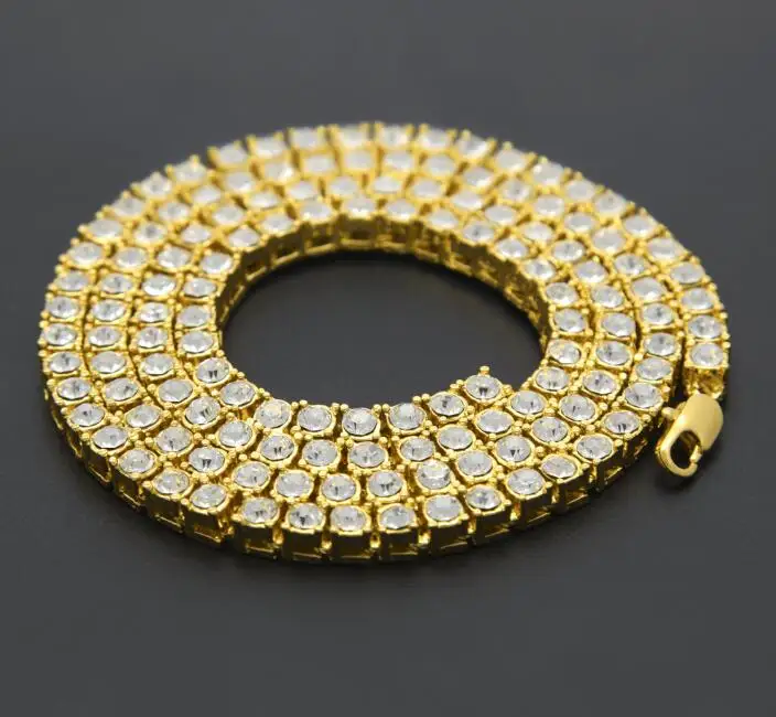 Топ 2021 модное ожерелье колье 24 дюйма сверкающее блестящее теннисная цепь не