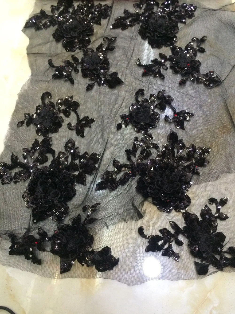 3d цветок в нигерийском стиле кружевная ткань с блестками африканская