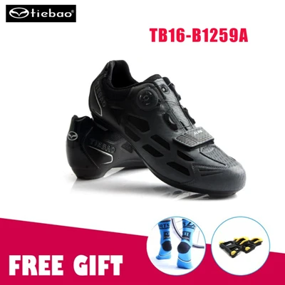 1259A black TIEBAO/Обувь для велоспорта; sapatilha ciclismo; кроссовки для шоссейного велосипеда; дышащие; Pro; самозакрывающиеся; bicicleta; обувь для велоспорта; обувь для верховой езды - Цвет: 1259A black