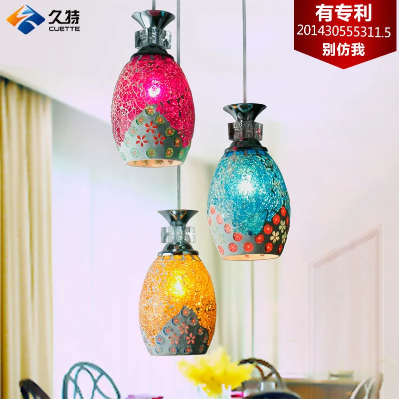 Европейский Турецкая мозаика ретро подвесной светильник бар столовая кухонная