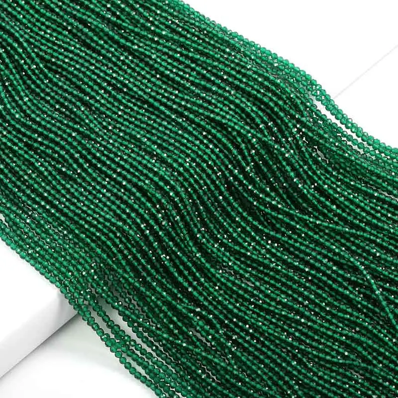 Emerald Маленькие бусины из натурального камня изумруды 2 3 мм сечение свободные бусины для изготовления ювелирных изделий ожерелье DIY браслет - Цвет: Emerald