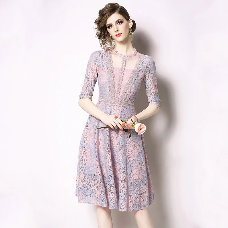 Trytree летнее романтичное цветочное Повседневное платье с О-образным вырезом