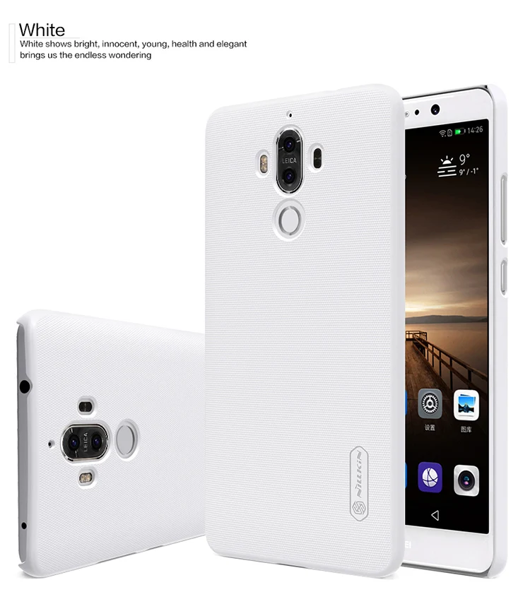 Белый Для huawei mate 9 Nillkin супер матовый защитный жесткий чехол для задней панели ПК чехол для huawei Ascend mate 9 чехол для телефона+ защита экрана - Цвет: Белый