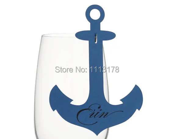 50 шт. Свадебные Якорные места карты Королевский синий темно пляж морские свадьбы