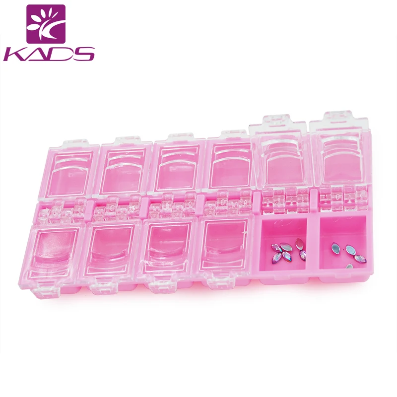 KADS Новый Розовый Пустой Пластиковый Футляр Для Хранения Стразами Nail Art Продукты