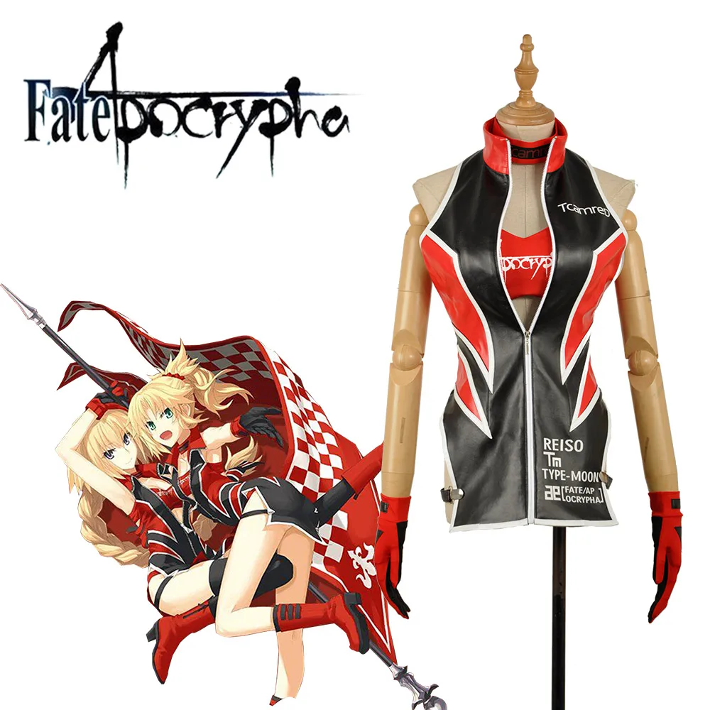 

Amine Fate Apocrypha FA Racing Suits Ruler Joan of Arc Jeanne d'Arc Mordred Racing Suits Cosplay Costume With Tube Top Underwear