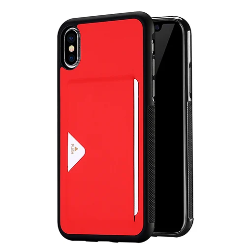 Red DUX DUCIS для iPhone XS Max чехол для iPhone XsMax Роскошный чехол из искусственной кожи со слотом для карт для iPhone XS Max X S Xr ударопрочный кошелек - Цвет: Red