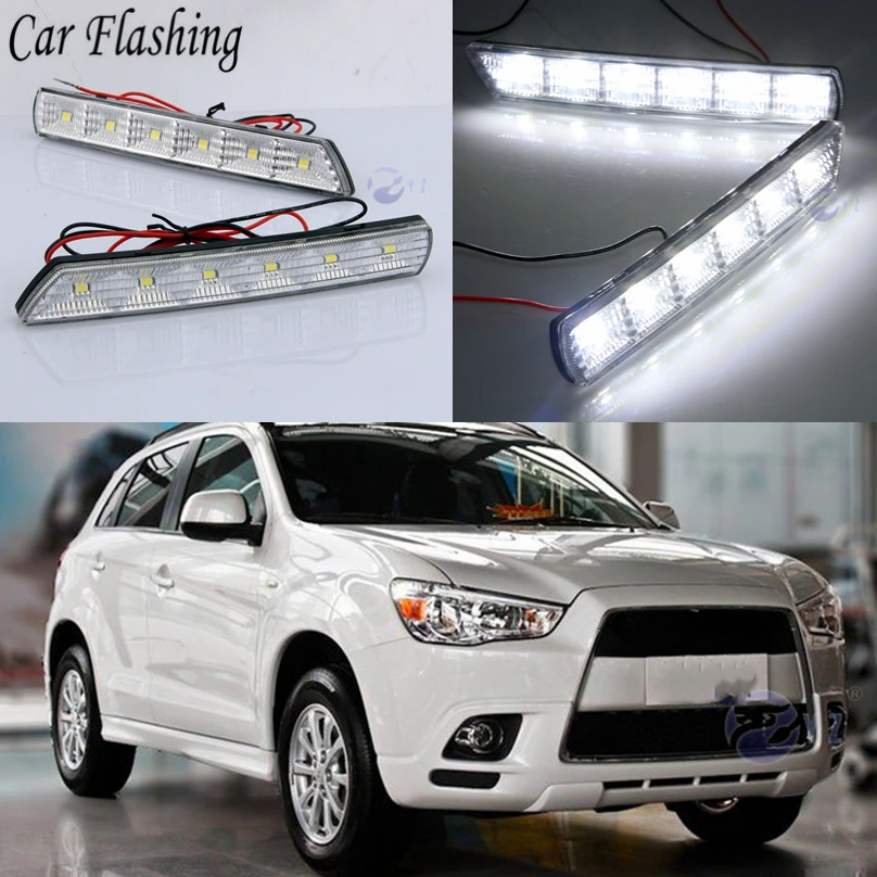 Автомобильная проблесковая 2 шт. для Mitsubishi ASX 2010 2011 2012 светодиодные дневные