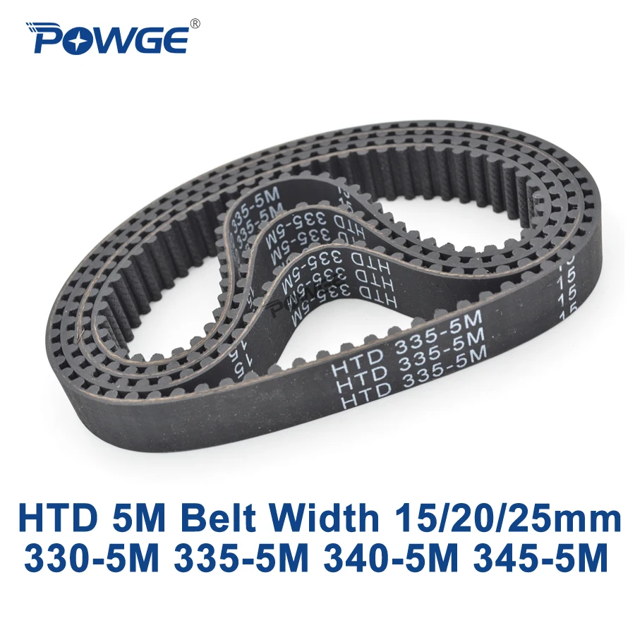 POWGE HTD 5 м ремня C = 330/335/340/345 ширина 15/20/25 мм зубы 66 67 68 69 HTD5M синхронного ремня 330-5M 335-5M 340- 5M 345-5 м