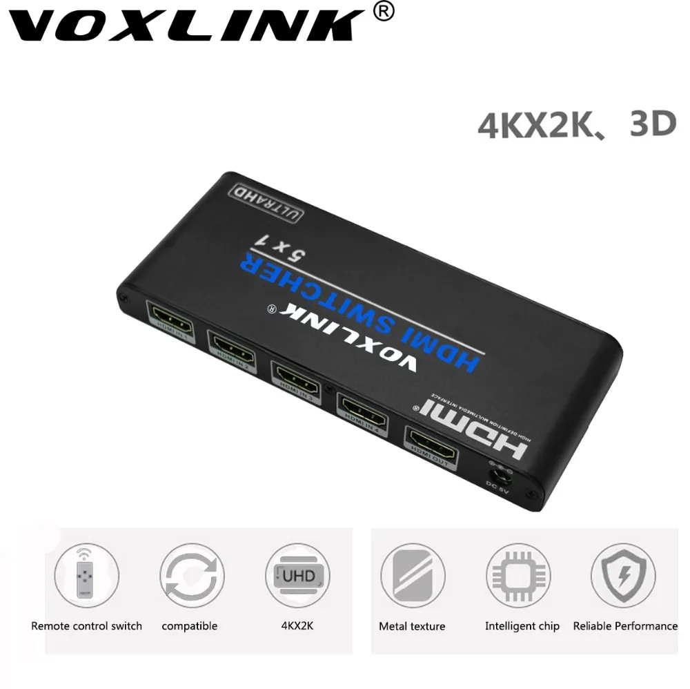 Voxlink UHD 1080 P 5x1 Переключатель HDMI 5 Порты и разъёмы hdmi2.0 Switcher конвертер коробки с