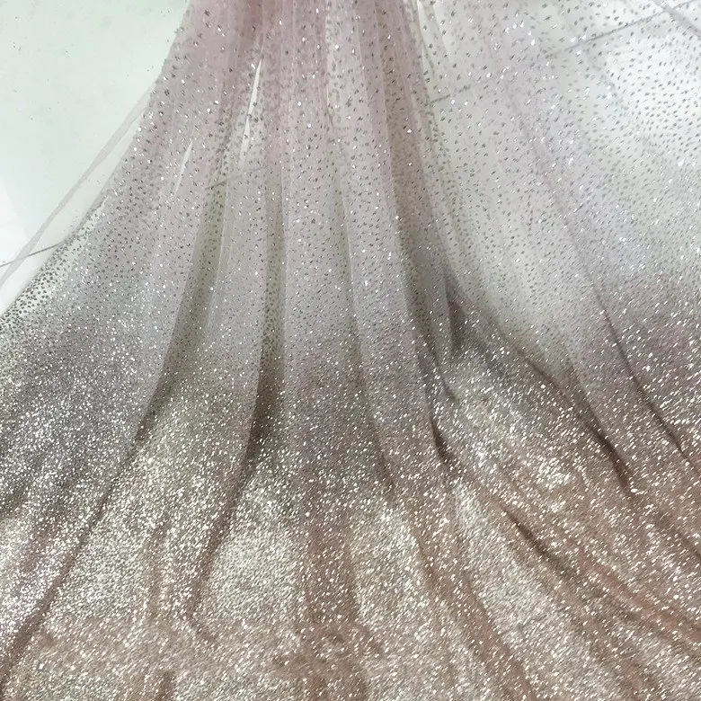 Pink and Silver GLace 1 м/лот, 8 цветов, бронзовая сетка, градиентная ткань с золотыми блестками, платье для сцены, свадебное платье, ткань с блестками, TX743 - Цвет: Pink and Silver