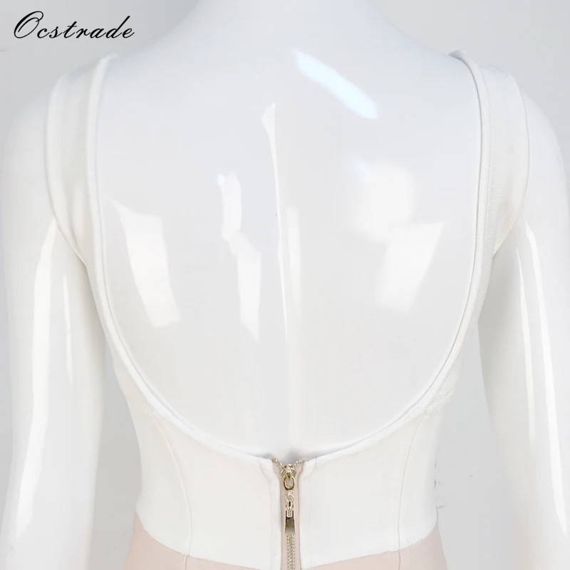 Ocstrade Новое поступление Лето 2017 белый и корсет светло-бежевого цвета на шнуровке