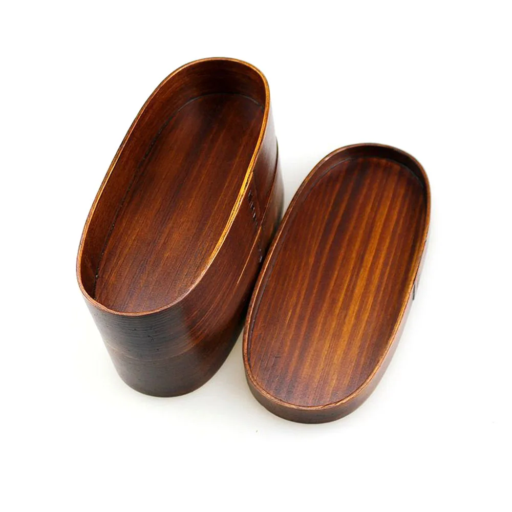 2 слоя минималистский ретро передовые японские Натуральный Деревянный Ланчбокс