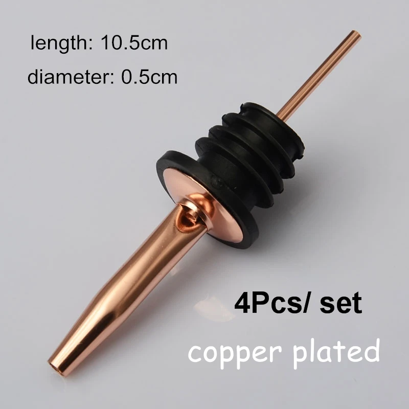 4pcs copper 4 шт., нержавеющая сталь, бутылка для виски, ликера, масла, вина, разливная крышка, носик, пробка, диспенсер для рта, бармен, домашний бар, вечерние аксессуары - Цвет: 4pcs copper