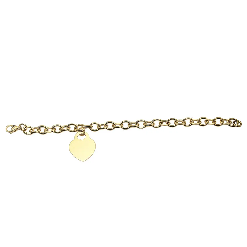 Женский винтажный браслет на цепочке золотого цвета с подвеской в форме сердца