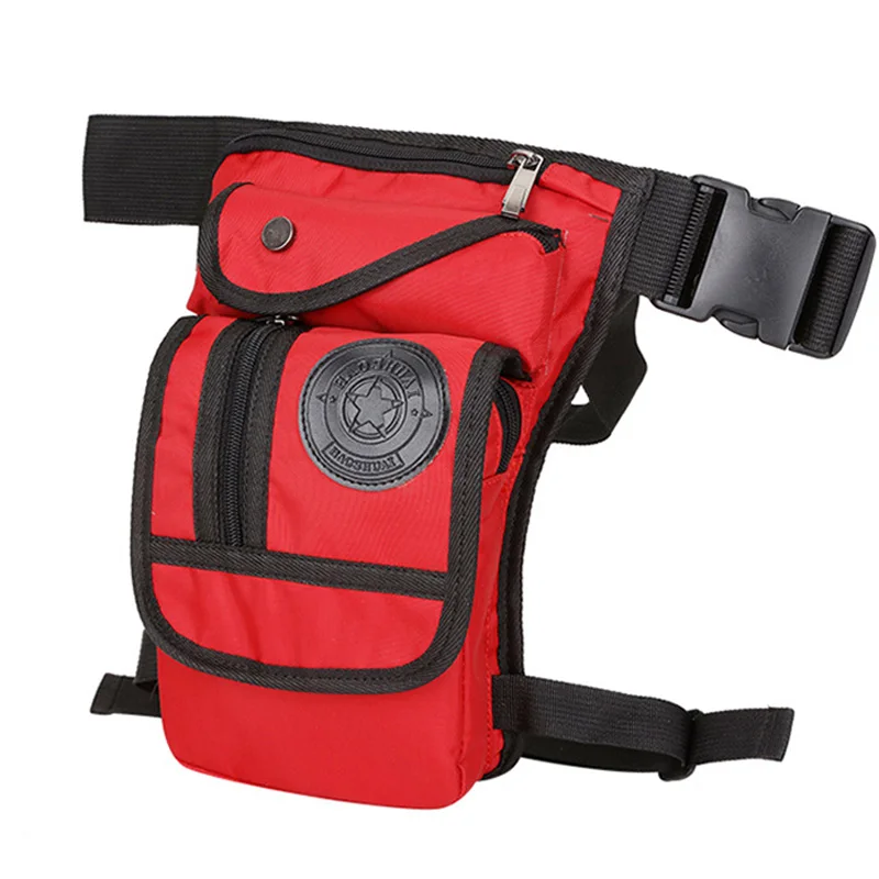 Red Leg Bag Мужская сумка для ног в стиле хип-хоп, водонепроницаемая нейлоновая сумка для ног, мужская сумка для мотоциклистов и байкеров, поясная сумка, Многофункциональный тактический пояс, дорожный несессер - Цвет: Red Leg Bag