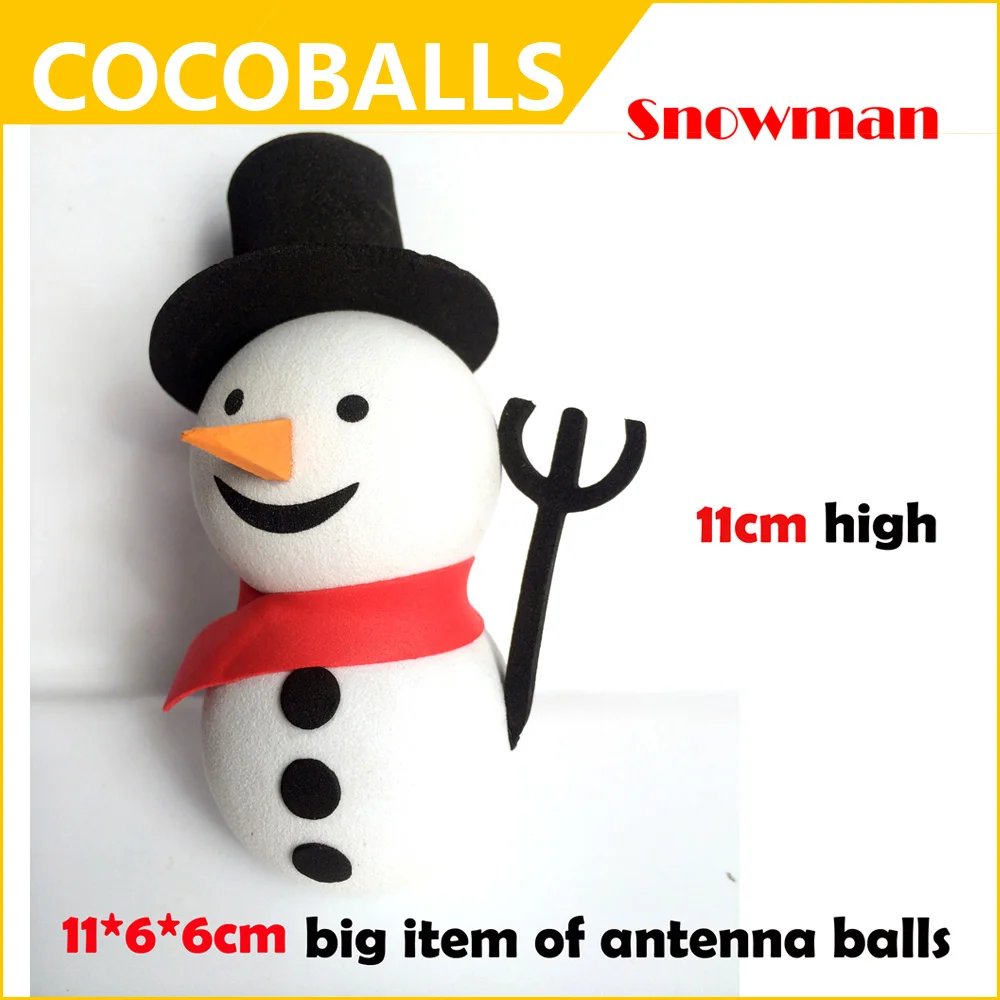 new arrival snowman  11cm high big Antenna Balls For Car Aerial Decoration Cute Funny Cartoon Foam toppers