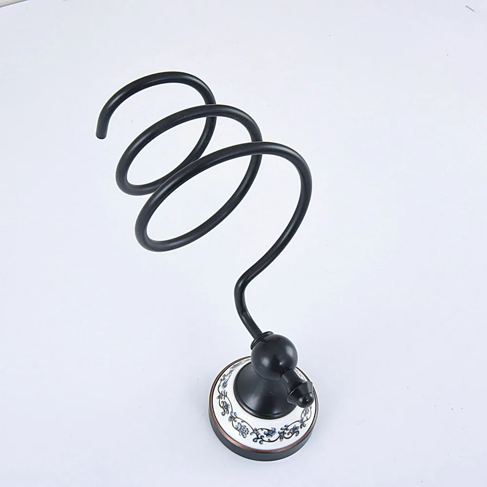 Black Oil Rubbed Brass Ceramic Base Hair Dryer Holder Wall Mounted Bathroom Accessories Bath Hardware aba768 | Обустройство дома