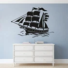Морской парусный корабль настенный стикер морской океан Стиль украшение дома пиратский корабль Съемный Настенный постер парусная лодка виниловая роспись AZ331