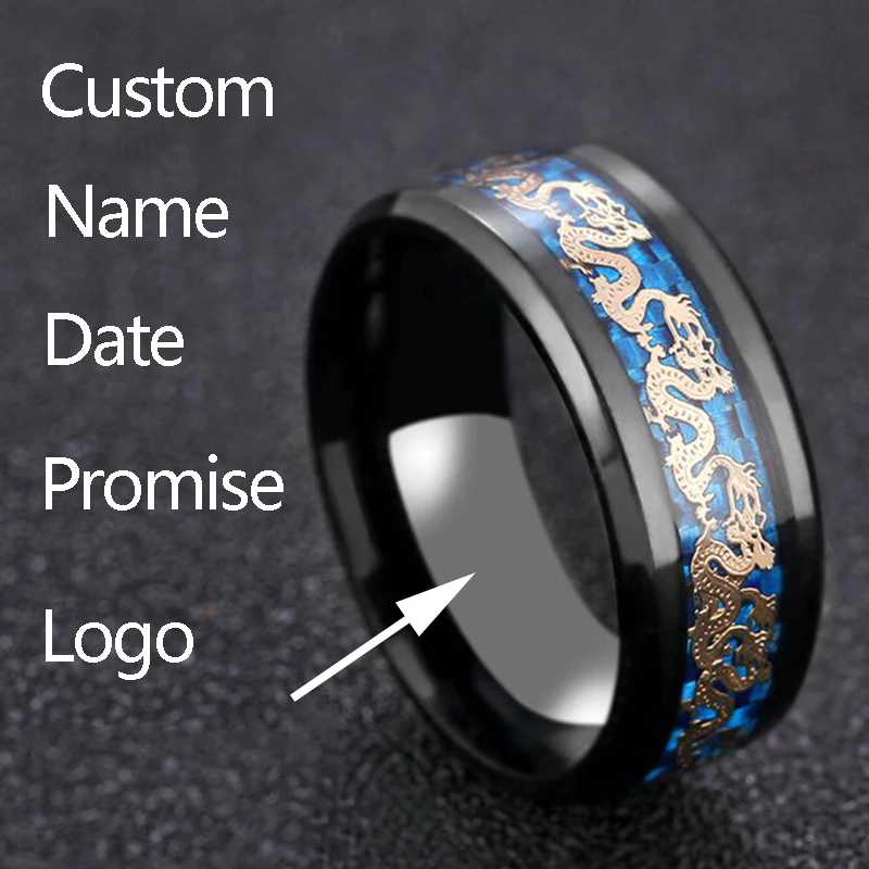 ELSEMODE титановая сталь синий черный мощный дракон углеродное волокно мужские