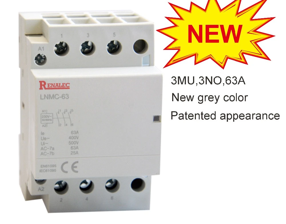 3 P/4 P 3NO 4NO 2NO2NC 63A 220/230V din рейка бытовой AC модульный контактор|Замыкатели| |