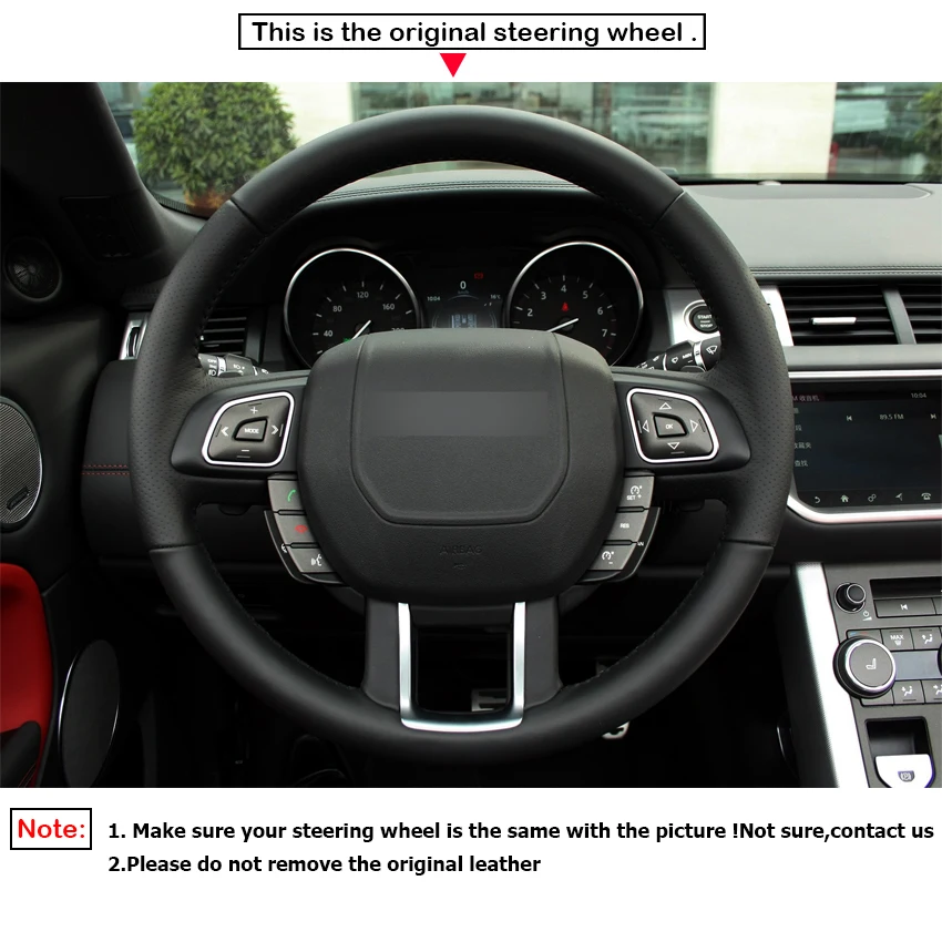 LQTENLEO черная замша DIY ручной работы Автомобильный руль Крышка для Land Rover Range Rover Evoque 2012
