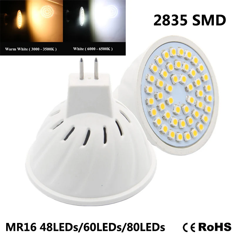Новый светодиодный прожектор MR16 лампа 5 Вт 6 8 AC 220 В 3528 SMD 48 светодиодов/60