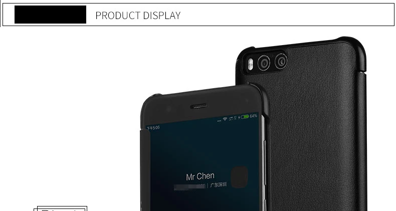 CAPSSICUM mi 6 кожаный чехол для Xiaomi mi 6 полупрозрачный флип-чехол с окошком для просмотра с функцией автоматического сна и пробуждения Жесткий противоударный