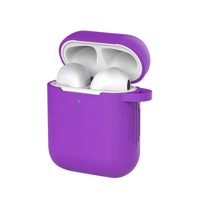 Фиолетовый Чехол для наушников Mr для Apple AirPods 2, силиконовый чехол, беспроводные Bluetooth наушники Air Pods, защитный чехол для AirPod Silm, чехол - Цвет: Фиолетовый