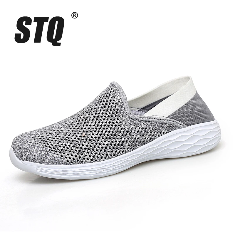 STQ 2020 осенние женские кроссовки из дышащей сетки Tenis Feminino слипоны повседневные на