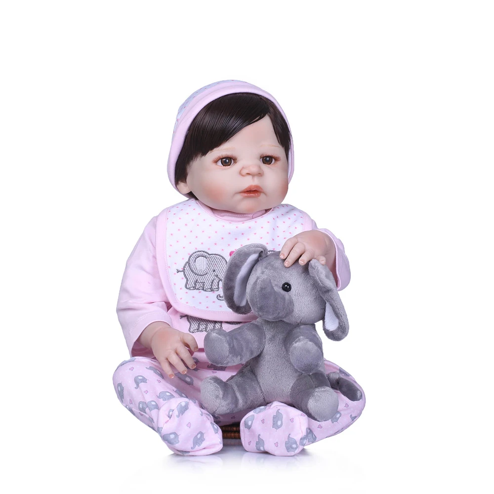 

NPK 57CM Soft Silicone Reborn Baby Doll Girl Toys 23inch Lifelike bebe Boneca reborn Full VInyl Fashion Dolls gift for child