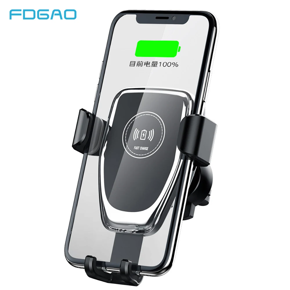 

FDGAO 10W Wireless Car Charger Mount Phone Holder For iPhone 14 13 12 11 Pro XS XR X 8 Gravity Fast Charging for Samsung S22 S21