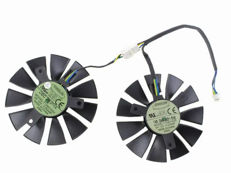 Комплект из 2 предметов Новый охлаждающий вентилятор для ASUS STRIX GTX 960 950 750Ti GTX960 GTX950