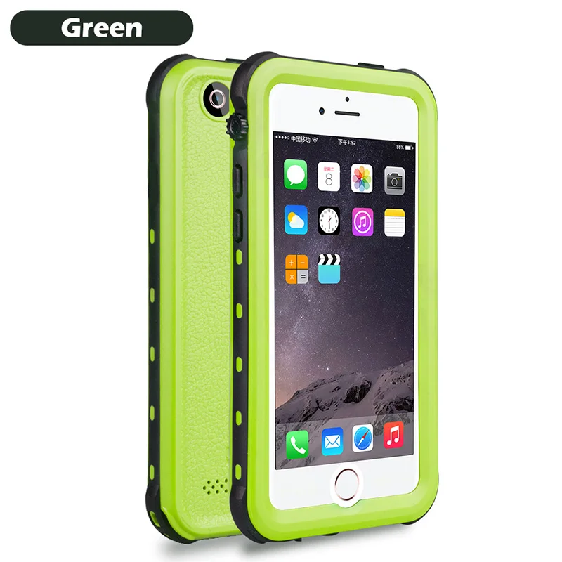 Green IP68 Водонепроницаемый чехол для iPhone 7 8 Плавание Дайвинг открытый противоударный чехол для iPhone 5S, SE 6S 7P 8 Plus полная защита - Цвет: Green