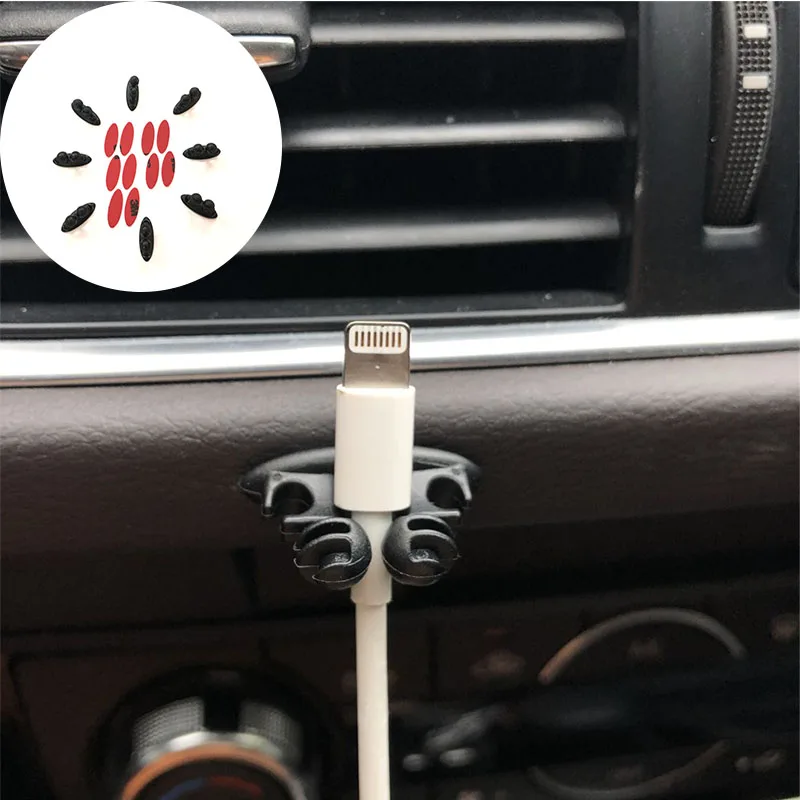 

8Pcs/set Adhesive Cable Winder Car Interior Cable Clip Earphone Cable Organizer Wire Storage Holder Clip Cord Holder Promotion