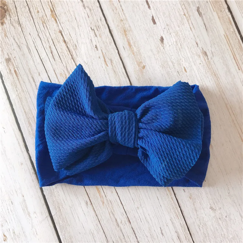 Navy Blue Детская повязка на голову; повязка на голову для маленьких девочек; бандо для девочек; Bebe Fille; бант; детская чалма; повязка на голову для новорожденных; повязка на голову; аксессуары для волос - Цвет: Navy Blue