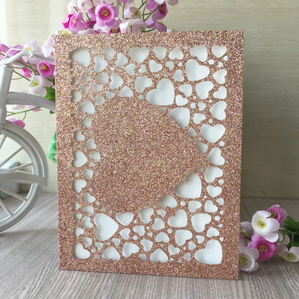 

40pcs/lot Hollow Laser Cut European Style Wedding Invitations Cards Party Invitation Card Blessing cards