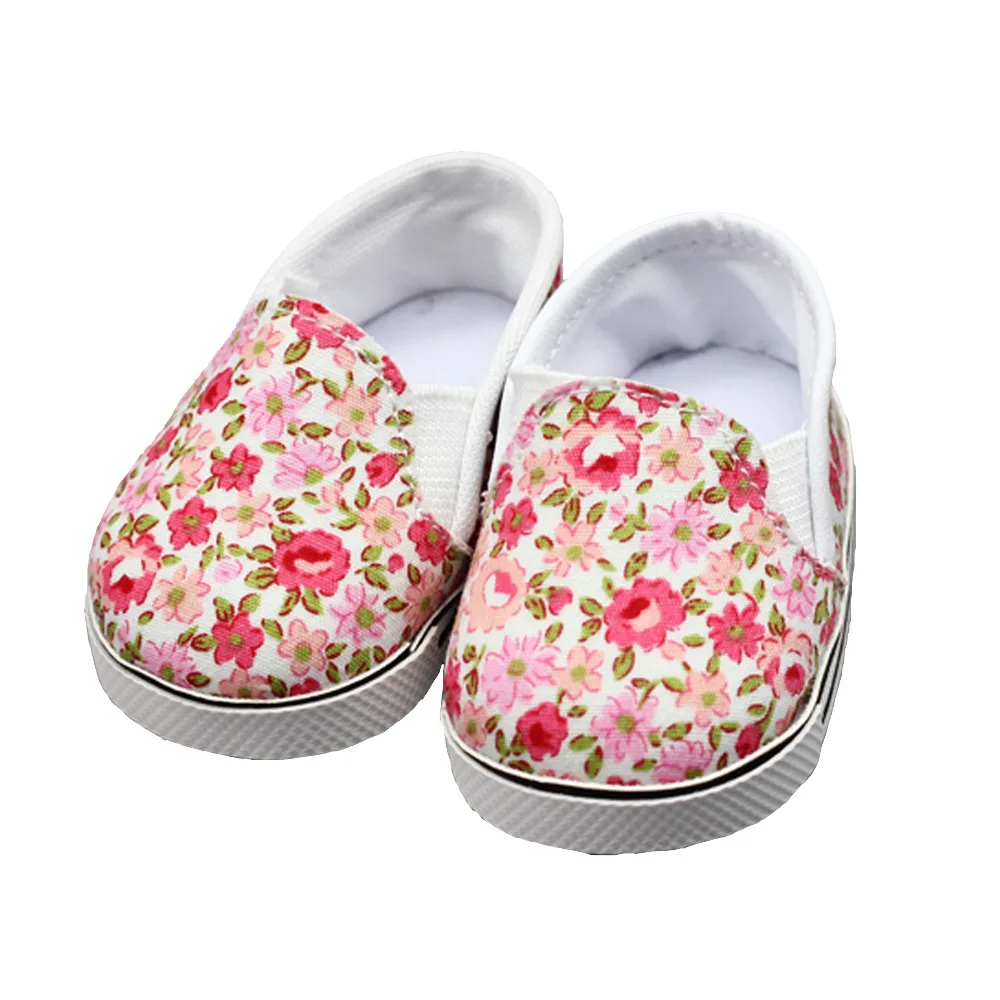 Baby Doll Cool Fashion Canvas Flower Shoes For 18 Inch Girl Dolls Accessories Shoes& Boy Spring | Игрушки и хобби