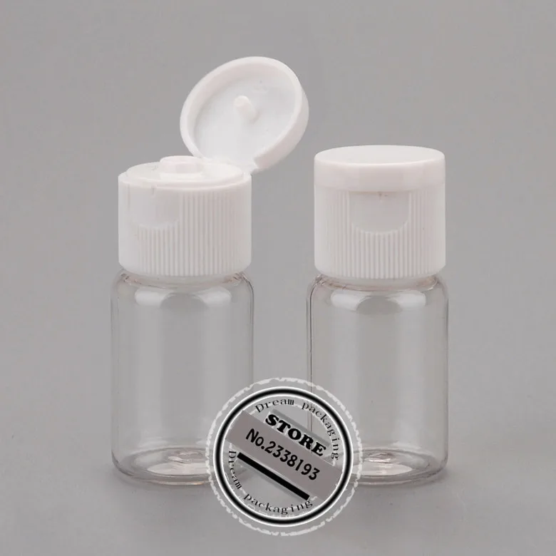 

50pcs 10ml empty shampoo plastic travel bottles with flip top cap,refillable travel shampoo packaging PET bottles