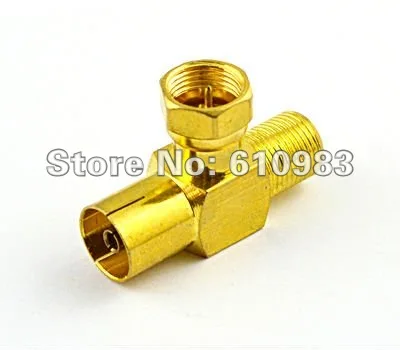 (5 шт./лот) F гнездовой разъем штекер к IEC PAL DVB T ТВ разветвитель 3 ходовой