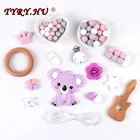 TYRY.HU силиконовый Прорезыватель для зубов, набор аксессуаров для творчества, детские украшения для прорезывания зубов, зажим для соски, прорезыватель без BPA Силиконовые Бусины